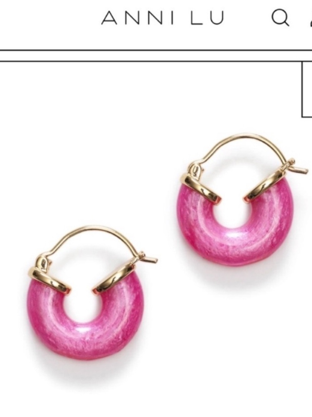 NIB • Anni Lu petite swell earrings in pink